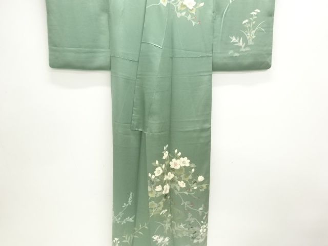  流水に草花模様訪問着